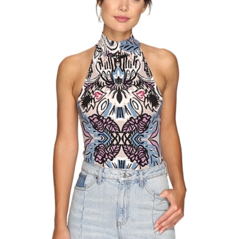 Free People Tucker Printed Bodysuit